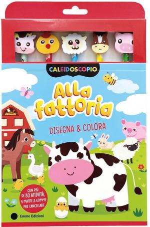 Alla fattoria. Ediz. illustrata. Con 5 gomme per cancellare. Con 5 matite colorate